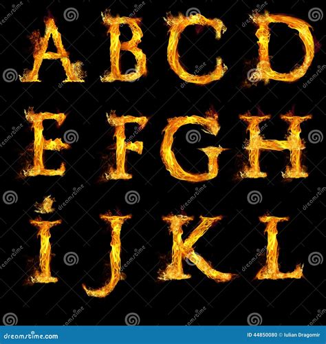 Set Of Letters In Flames Stock Photo Image 44850080