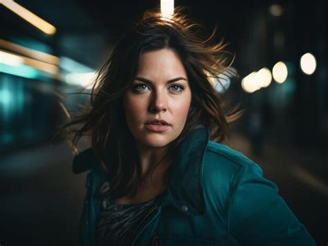 Premium Ai Image Plus Size Woman Walking Confidently Through The