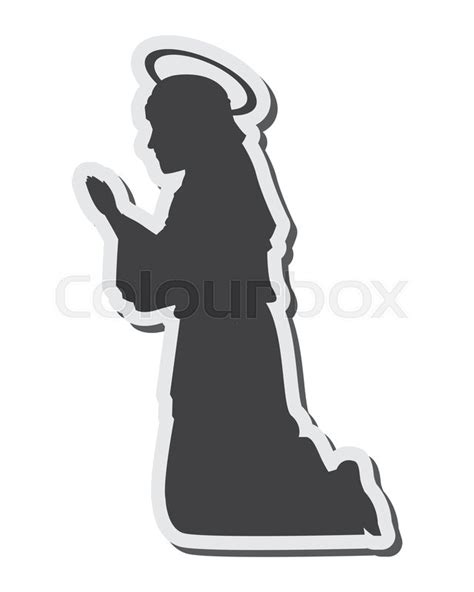 Flat design virgin mary silhouette ... | Stock vector | Colourbox