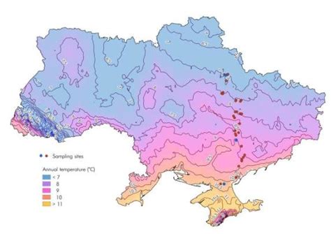 Maps Of Ukraine With Approximate Sampling Locations With Contour Lines