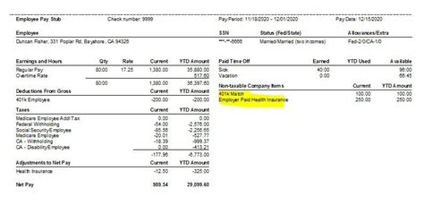 Employer Paid Healthcare On Paystub