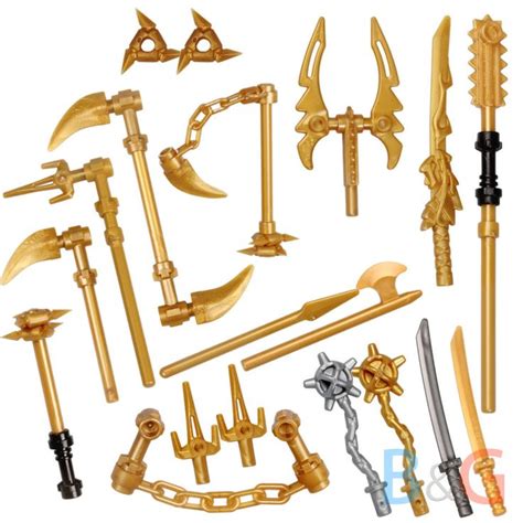 Lego Ninjago Set15 Golden And Silver Weapons Set Spinjitzu Weapons