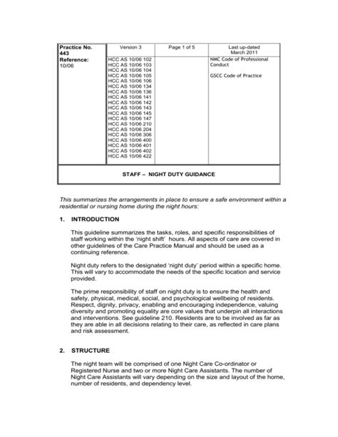 Night Duty Guidance 59kb