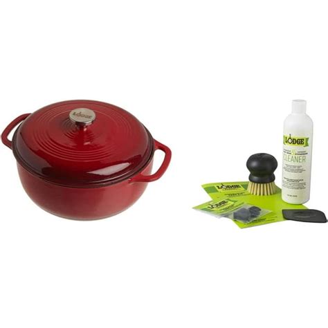 Enameled Cast Iron Dutch Oven 6 Quart Island Spice Red And Enameled Cast Iron And Stoneware Care