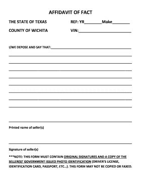 Texas Affidavit Fact County Fill Online Printable Fillable Blank