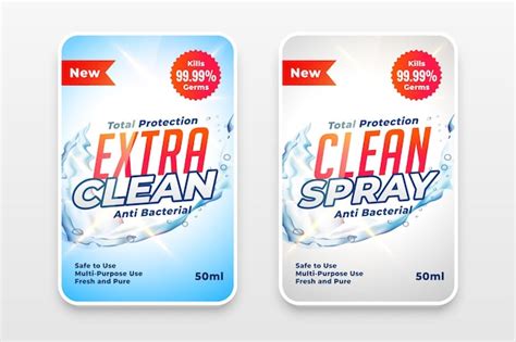 Free Vector Extra Clean Detergent Labels Stickers Design Set