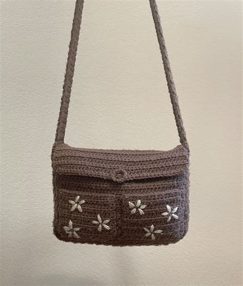 Crochet Pattern Flower Messenger Bag Crochet Messenger Bag Pattern Pdf Digital Download Etsy