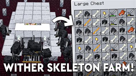 Minecraft Wither Skeleton Farm 121 Best Design Simple Easy Youtube