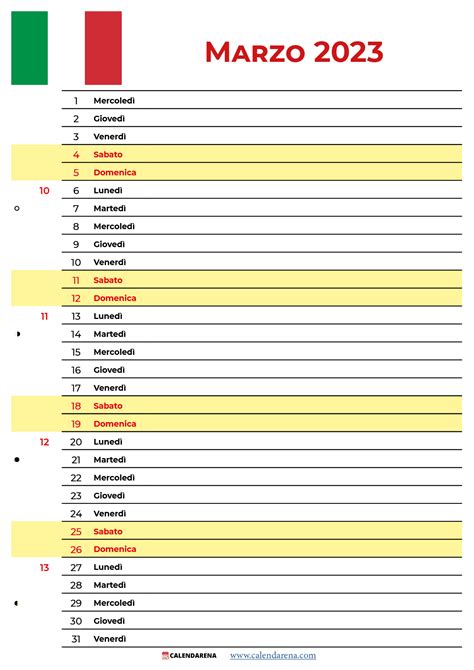 Calendario Marzo 2023 Da Stampare