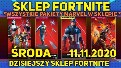 SKLEP FORTNITE 11 11 20 ŚRODA WSZYSTKIE SKINY MARVELA W SKLEPIE HULK