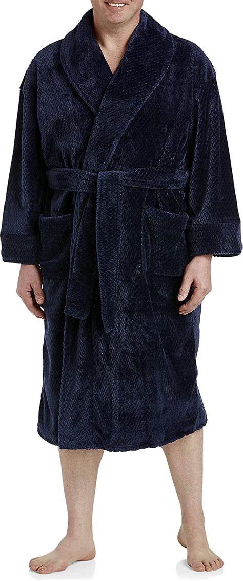 Harbor Bay By Dxl Men S Big And Tall Fleece Robe Navy Xtl Xtl