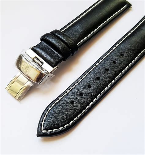 Tissot Leather Strap for Tissot PRS200 T461 T067417A 19mm White stitching - Leder Way