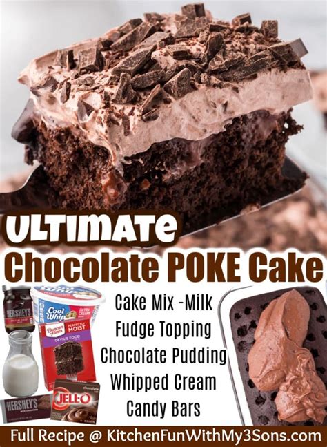 This Chocolate Poke Cake Is An Ultra Rich And Decadent Devils Food Cake Fil Devils Food Cake