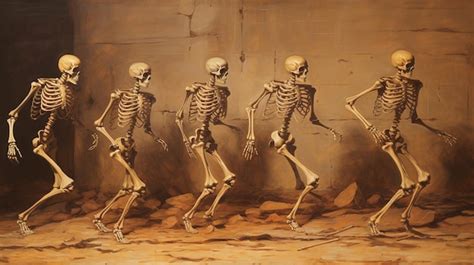 Premium AI Image A Painting Of Skeletons In A Row With The Words Quot