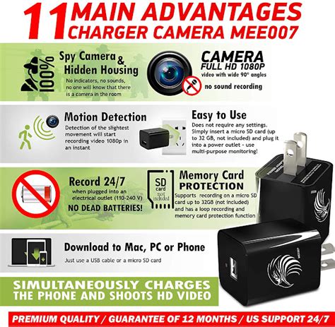 Spy Camera Charger Hidden Camera Premium Pack Mini Spy Camera