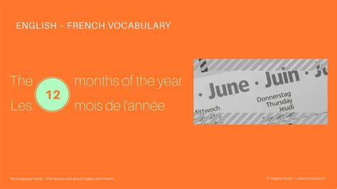 The months of the years in English & French | Yolaine Bodin