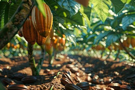 Cultivation of cocoa on a plantation | Premium AI-generated image