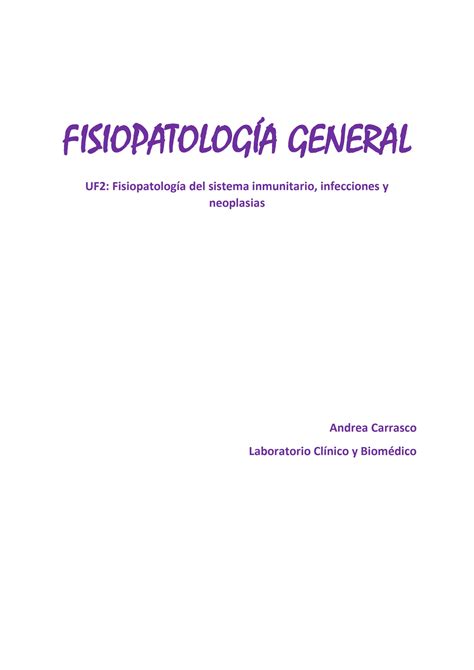 Solution Fisiopatologia Uf Fisiopatolog A Del Sistema Inmunitario