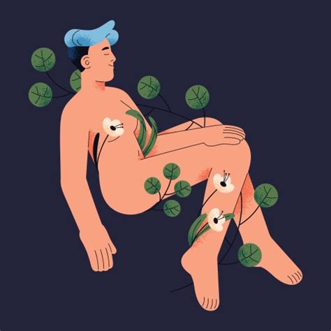 Naked Woman Wrapped With Flowers Nude Girl Loves Vector Image