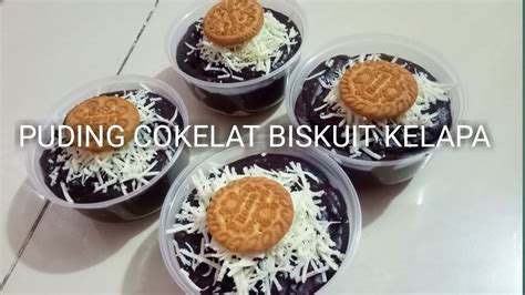 PUDING COKELAT BISKUIT KELAPA JAJANAN KEKINIAN MUDAH BANGET RESEP DAN