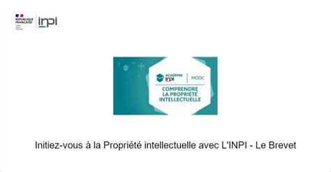 Le Brevet Inpi Mooc Francophone