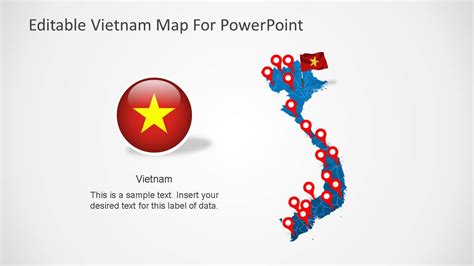 Editable Vietnam PowerPoint Map SlideModel