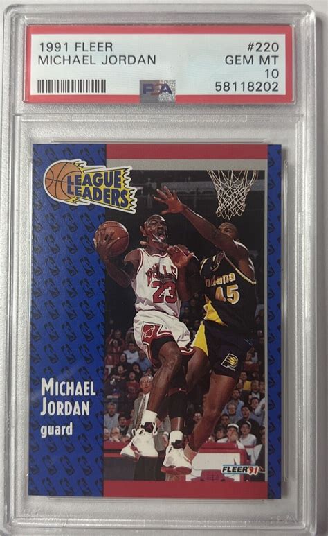 Michael Jordan 1991 Fleer 220 League Leaders Price Guide Sports Card