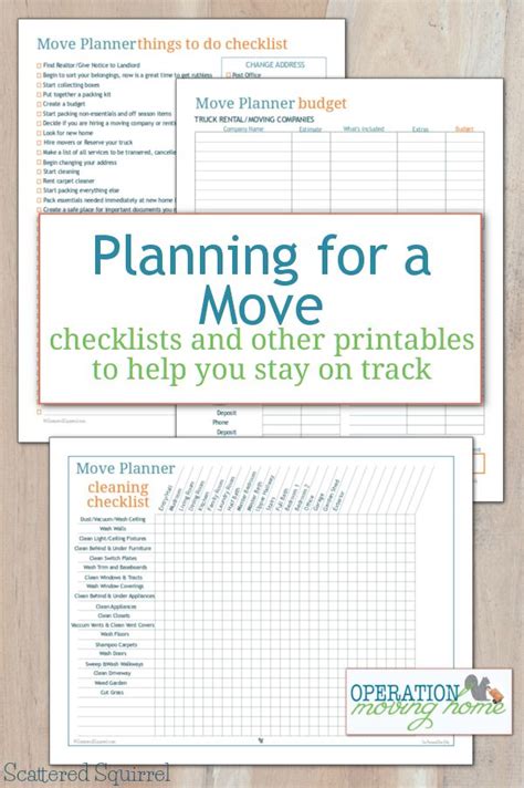 Free Printable Moving Checklist And Planner