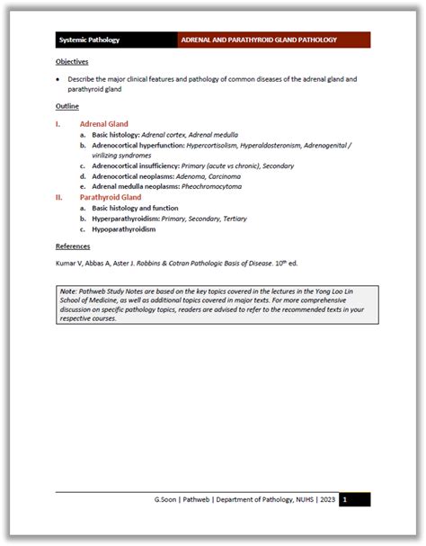 Thyroid One Page Summary Nus Pathweb Nus Pathweb