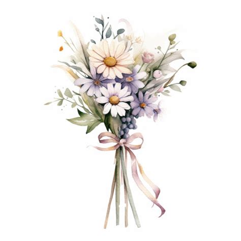 Wildflower Bouquet Clipart 16 High Quality S Digital Download Card