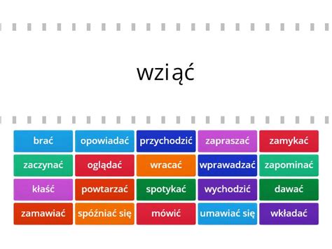 Połączyć czasowniki w pary aspektowe Find the match