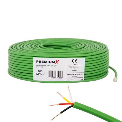 PremiumX 100m EIB BUS Kabel J Y ST Yh 2x2x0 8 Busleitung KNX Datenkabel