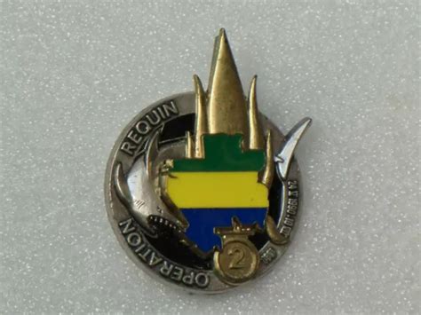 Insigne LÉgion ÉtrangÈre 2° Rei Ops Requin Gabon 1990 Numéroté Eur 21