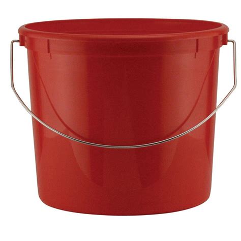 Leaktite Qt Red Plastic Bucket With Steel Handle Pack Of