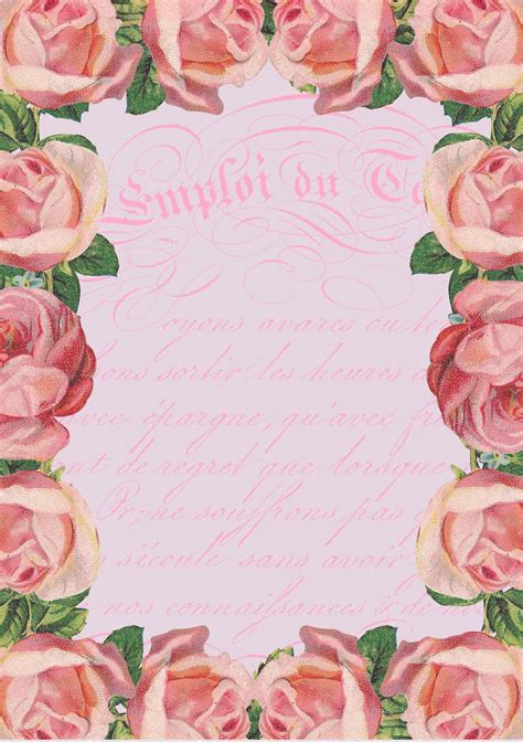 Free Printable Rose Stationery Ausdruckbares Briefpapier Freebie