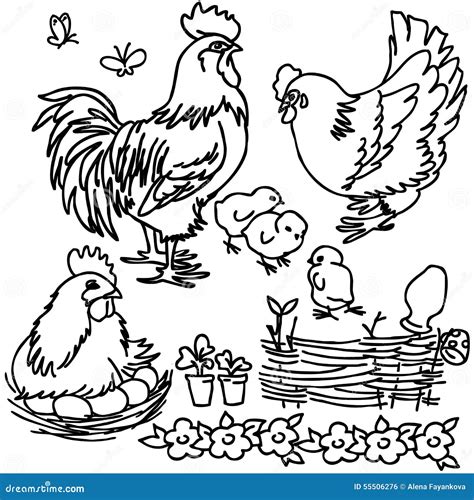 Livre De Coloriage Animaux De Ferme De Bande Dessinée Illustration