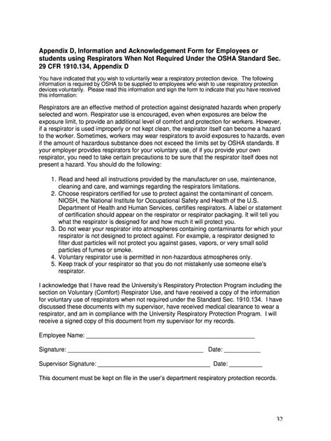 Appendix D Acknowledgement Form Fill Online Printable Fillable