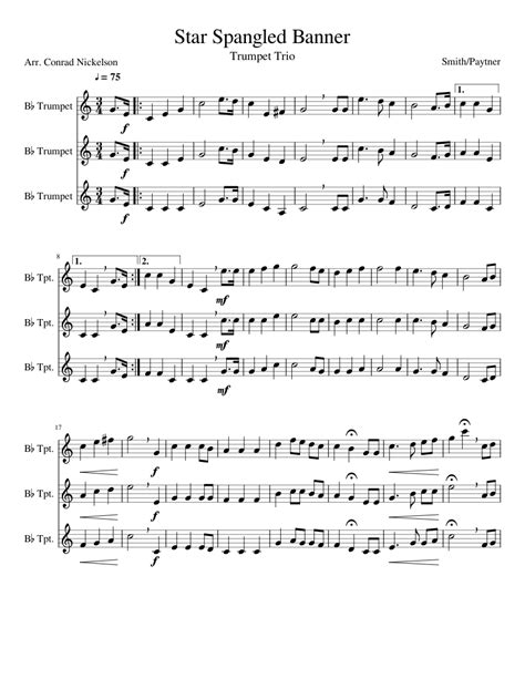 Star Spangled Banner Sheet Music For Trumpet Download Free In Pdf Or