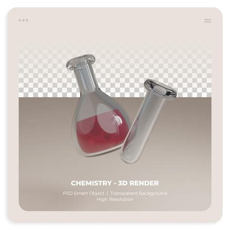 Premium Psd Chemistry Tube 3d Render