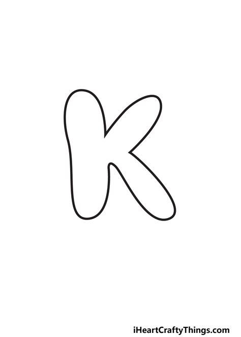 how to draw bubble letter k