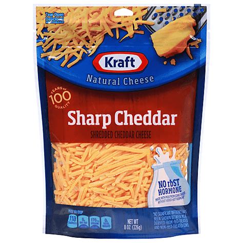 Kraft Shredded Cheddar Cheese 8 0 Oz Cheddar D Agostino