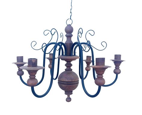 Lustre Rustico Madeira Torneado Ferro Artesanal 6 Lampadas MadeiraMadeira