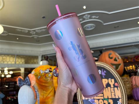 New Walt Disney World Pink Polka Dot Starbucks Tumbler Available Wdw