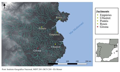 Mapa De Localitzaci Dels Jaciments Tractats Font Elaboraci Pr Pia