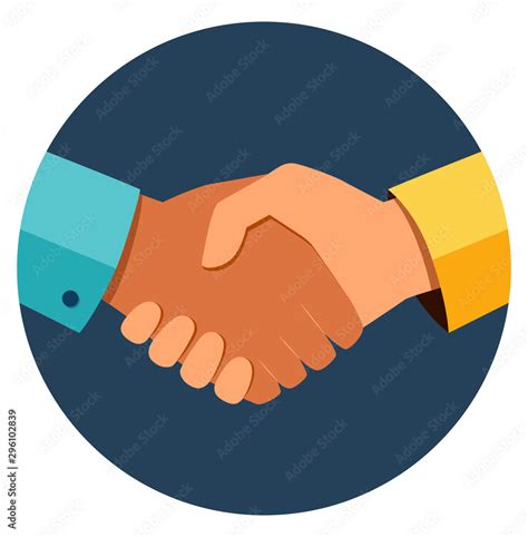 Circle Business Handshake Icon Handshake Of Business Partners