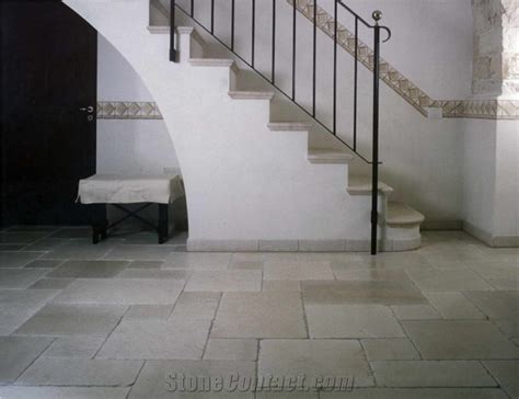 Hauteville Limestone Versailles Pattern Flooring Tumbled Chiseled