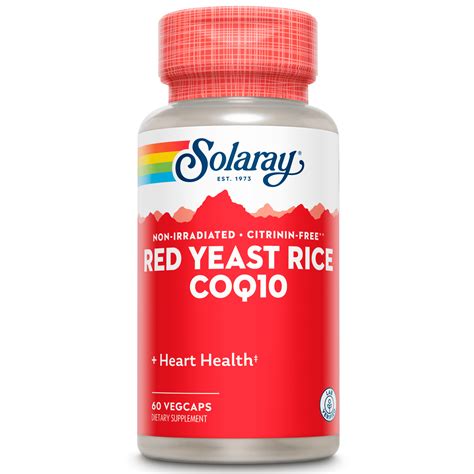 Solaray Red Yeast Rice Plus Coq 10 With Niacin For Added Cardiovascular Health Support Non