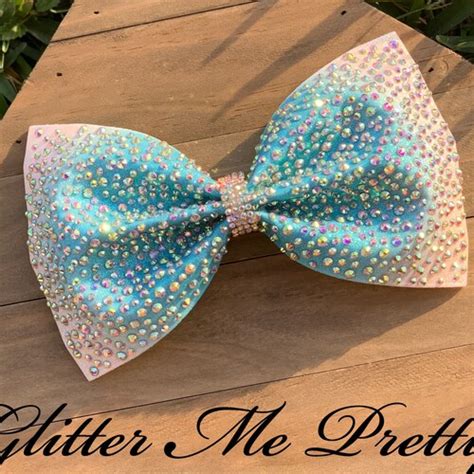 Large Glitter Rhinestone Tailless Cheer Bow With Etsy