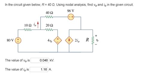 Solved In The Circuit Given Below R 40 Ω Using Nodal