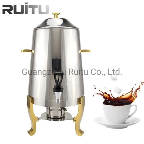 L Hot Cold Tea Chocolate Dispenser Machine Gold Deluxe Stainless Steel Milk Coffee Urn Juice